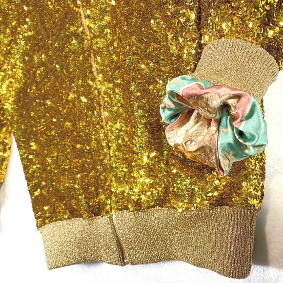 Gucci Gold Sequin Bomber & Evening Jacket - Picture 6 of 13